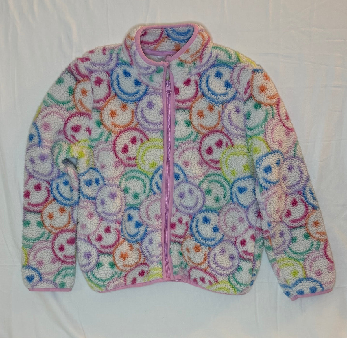 Smile emoji zipper sweatshirt/jacket - size Youth - 8 (M)