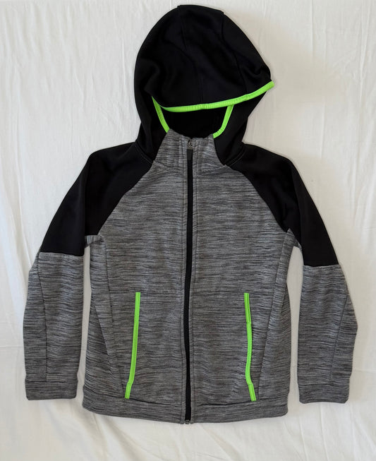 Black/gray athletic Full zip hoodie. - size Youth - 10 (L)