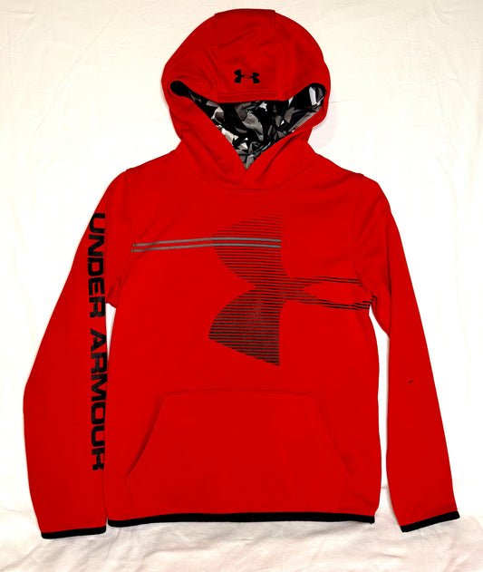 Red Under Armour hoodie athletic sweatshirt. - size Youth - 8 (M)