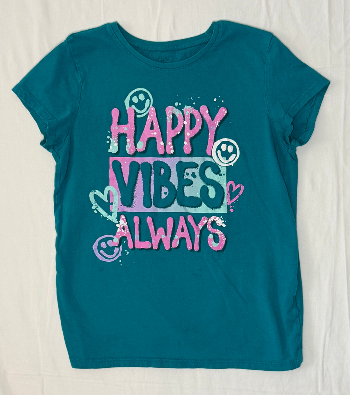 Happy Vibes t-shirt - size Youth - 8 (M)