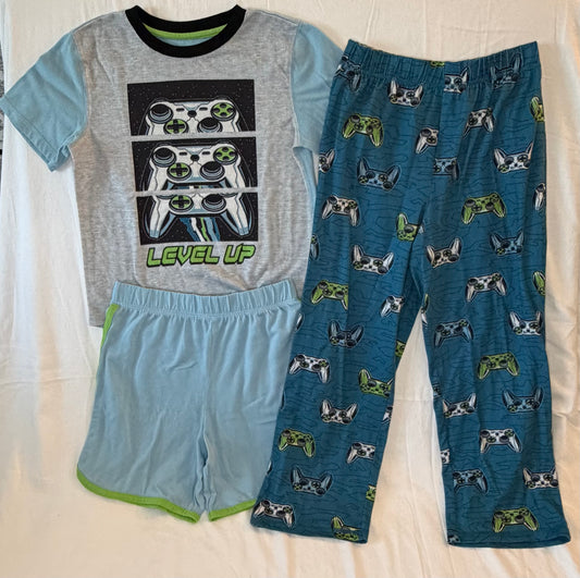 Cuddle Duds 3 piece gaming pajama set - size Youth - 10 (L)