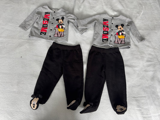 2 Mickey Awesome Sets VGUC, Tops/Footed Pants - size Month - 9-12 / 12M