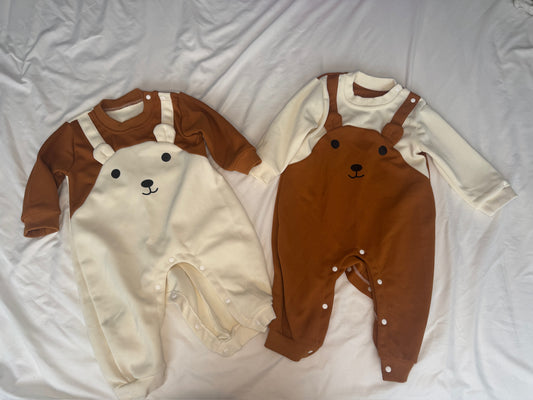 Cute Twin Bear Outfits Tagged Size 80, VGUC - size Month - 9-12 / 12M