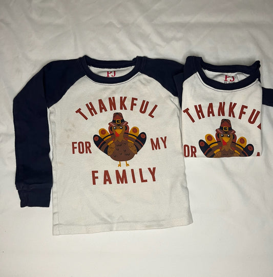 2 Thanksgiving Shirts 100% Cotton, LS, GUC - size Toddler - 2T