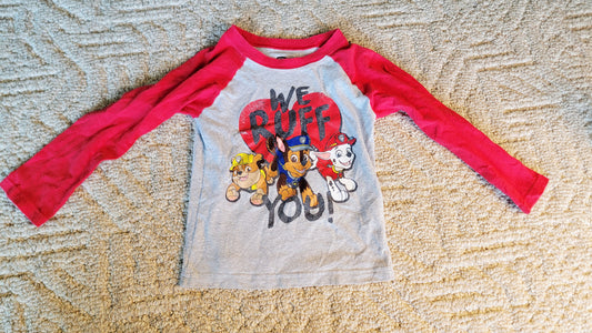 GUC Paw Patrol LS 2T Valentine Shirt - size Toddler - 2T