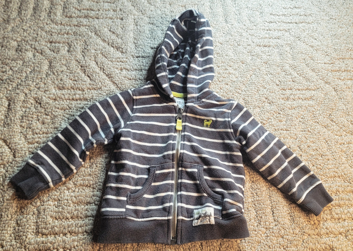 VGUC Carters 12m Striped Zip Hoodie - size Month - 9-12 / 12M