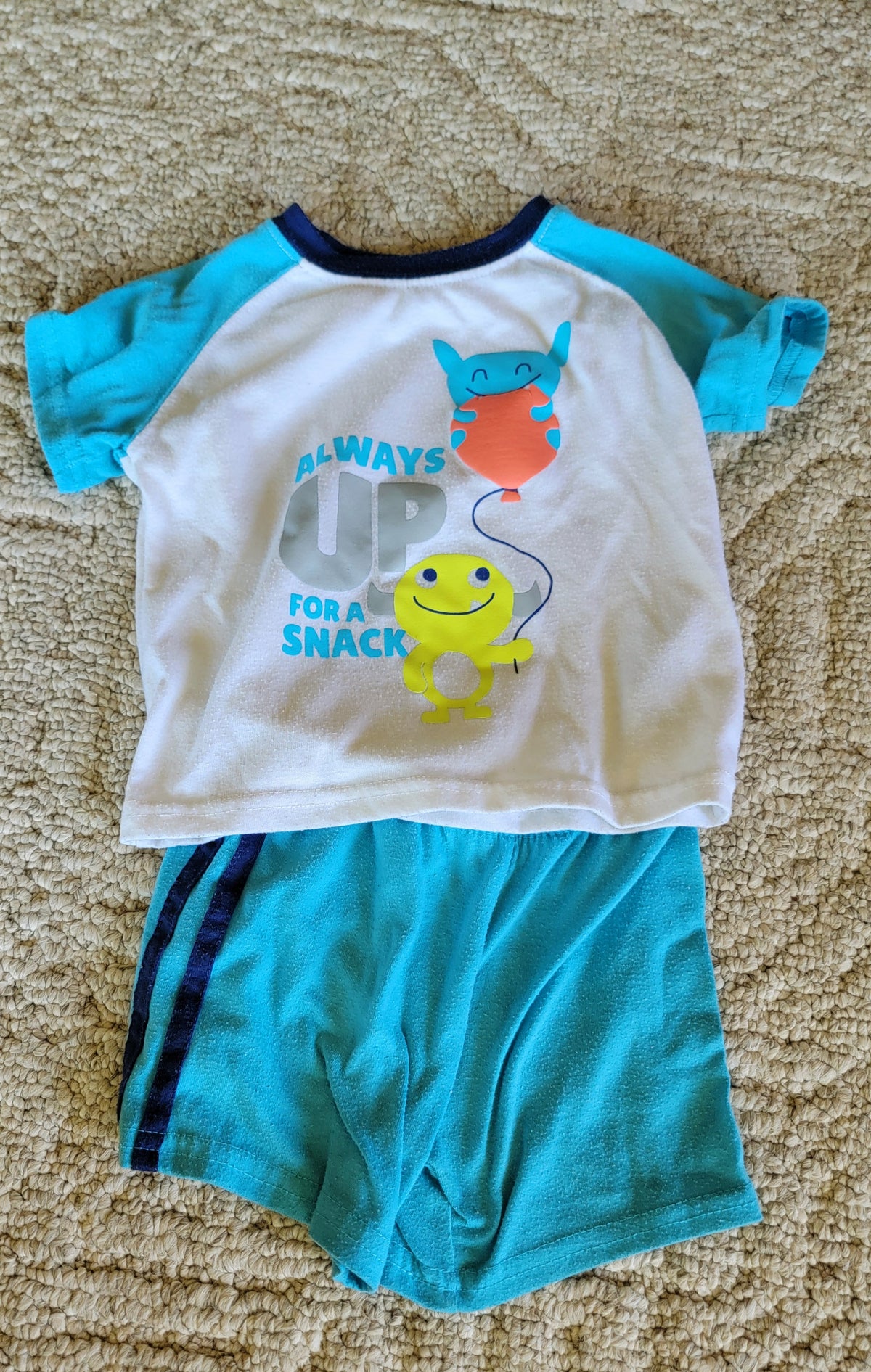 GUC SS 18m Pajama Set Monster Design Blue - size Month - 12-18 / 18M