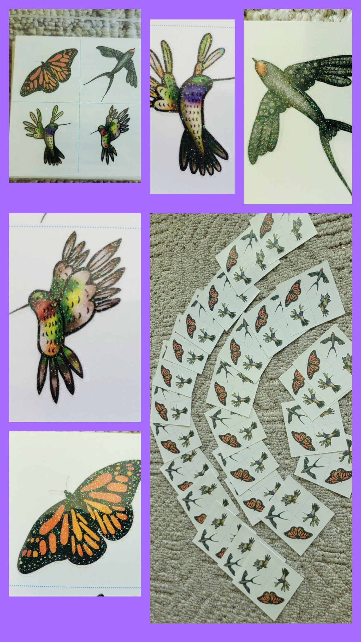 New! 100 New Glitter Tattoos 25 sheets of 4!