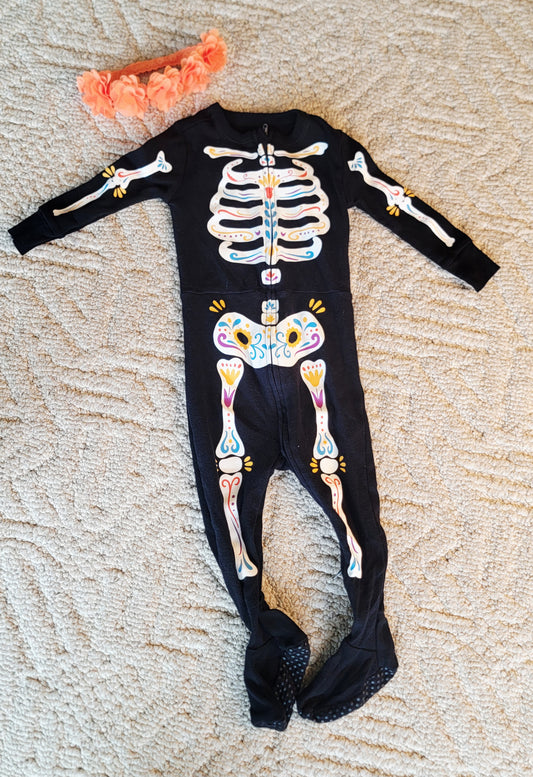 EUC Old Navy 12-18m Day of Dead Onesie - size Month - 9-12 / 12M