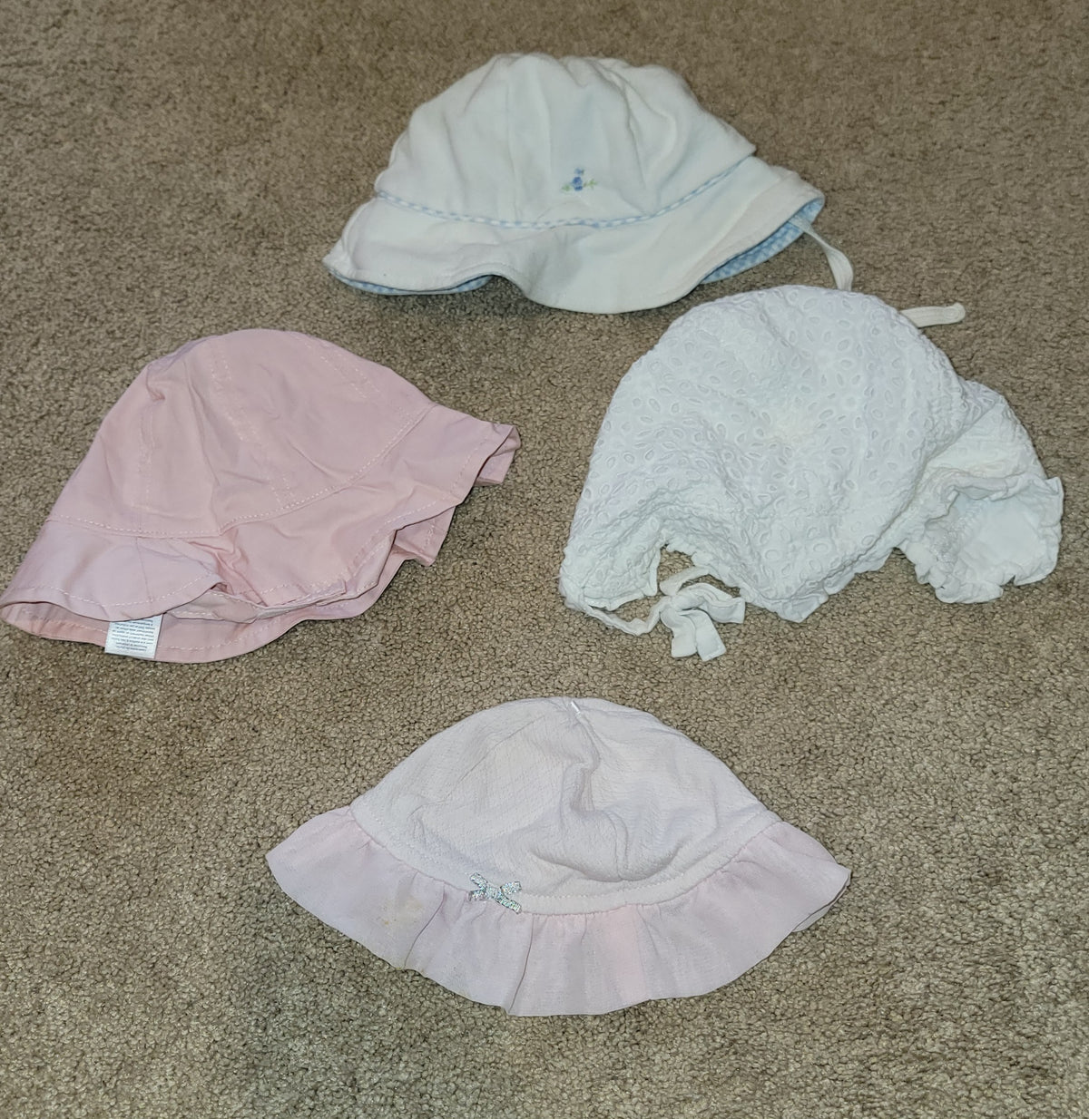 VGUC Various 0-6m Baby Girl Hats