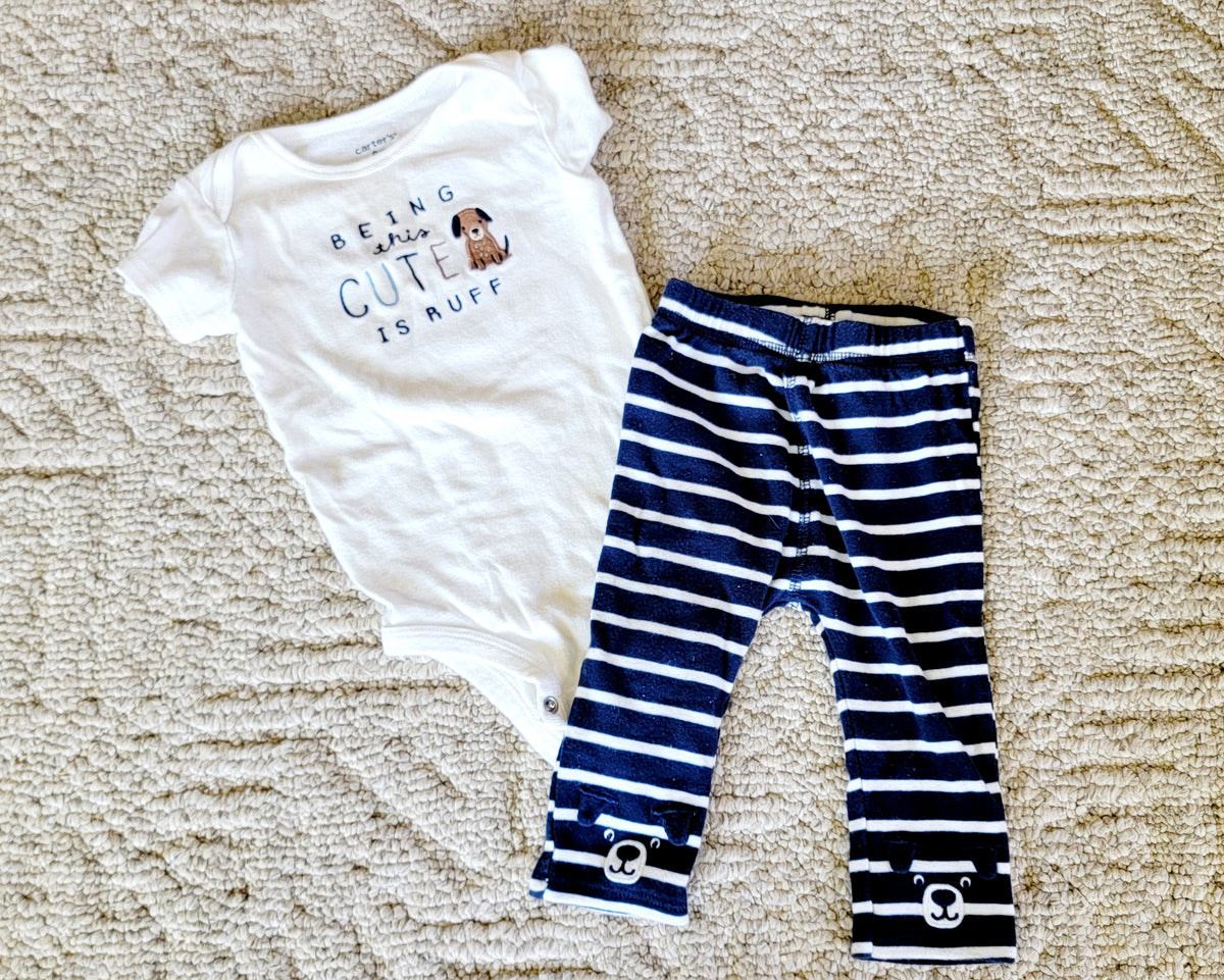 GUC Carters 9m Dog SS Pant Outfit - size Month - 6-9 / 9M