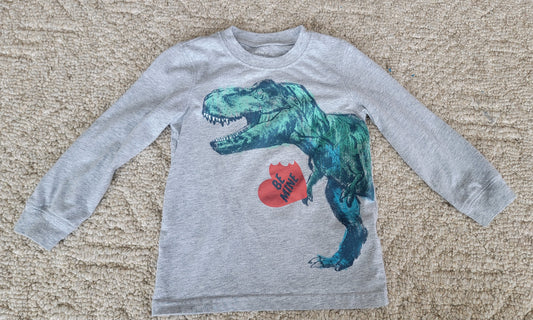 EUC LS 3T Dinosaur Valentine Shirt - size Toddler - 3T