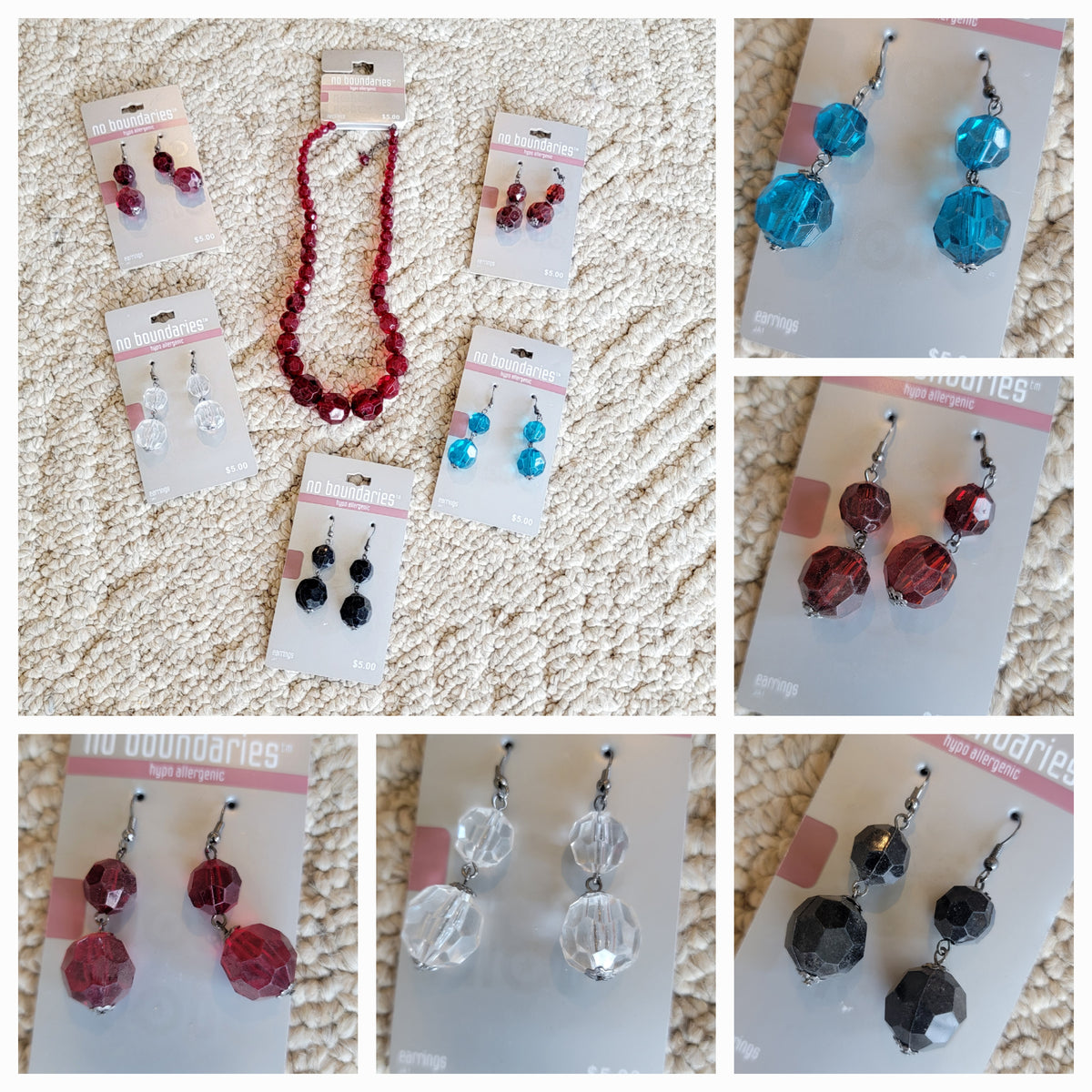 New Dress Up Necklace & Earring Lot (pierced)