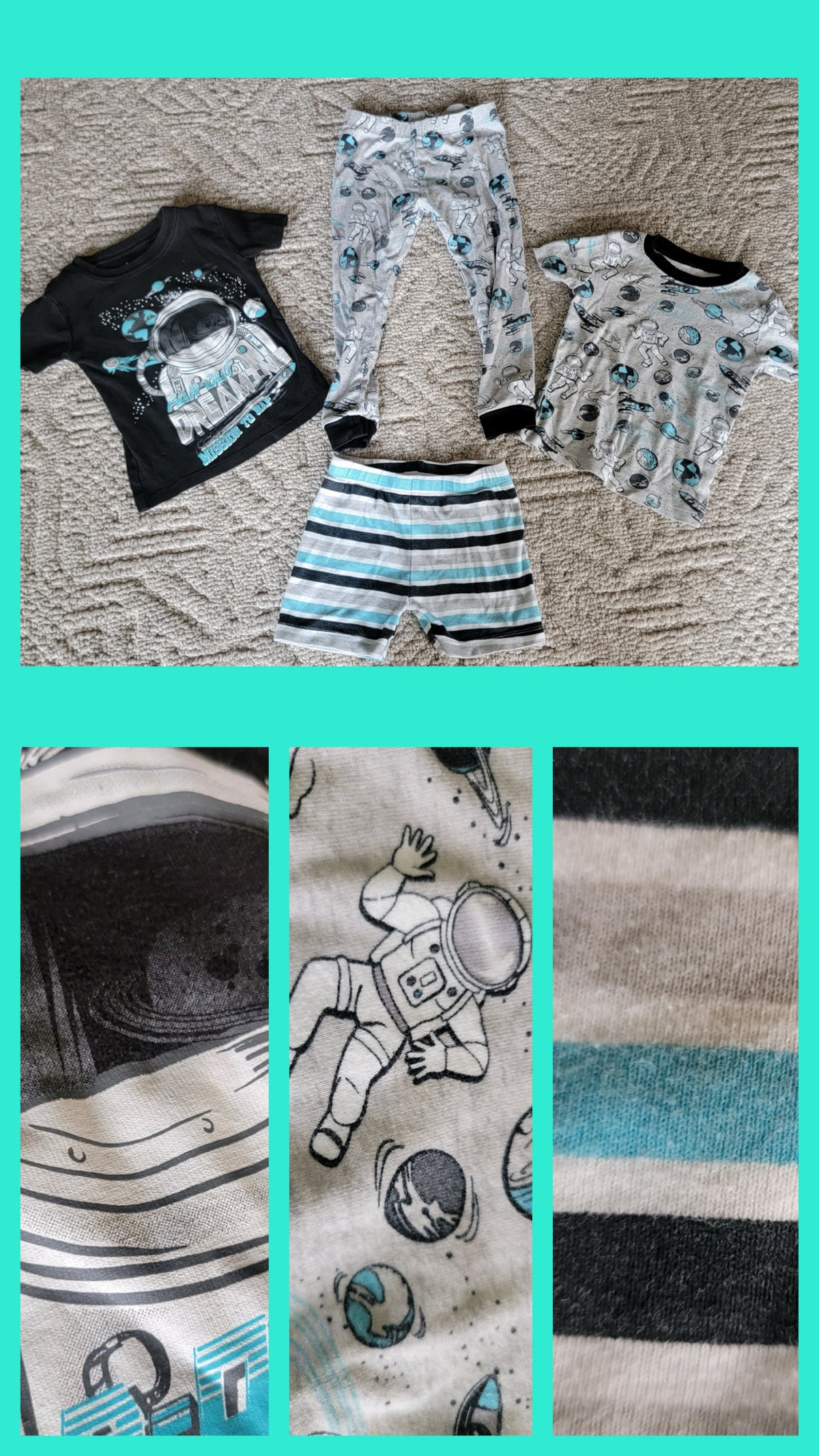 EUC Members Mark 3T Combo Space Pajama Set 1 - size Toddler - 3T