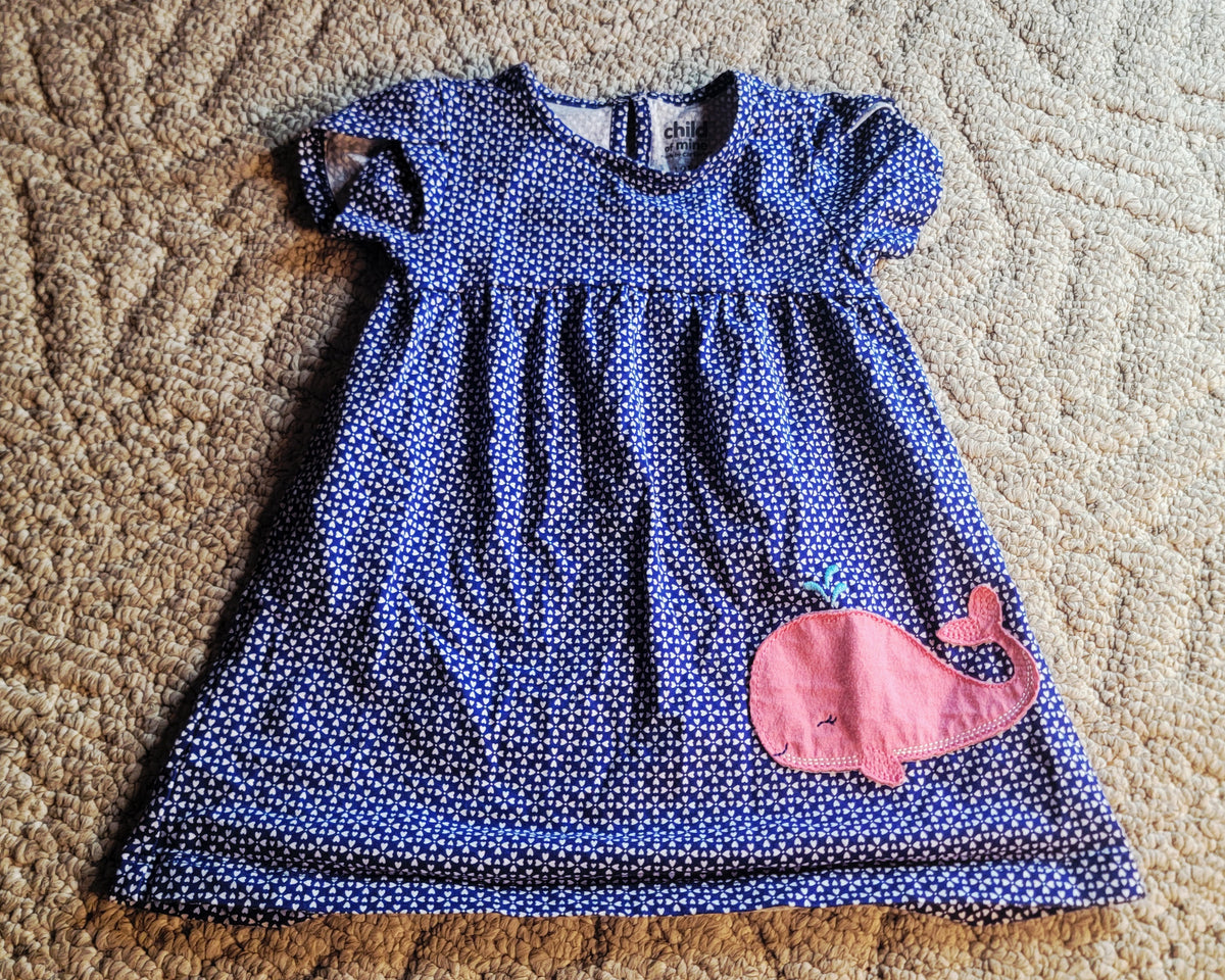 VGUC Carters 12m Pink Whale Dress - size Month - 9-12 / 12M