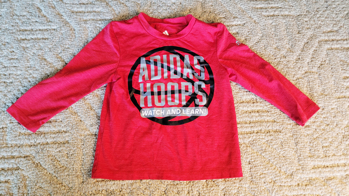 EUC Adidas 24m LS Nylon Active Shirt - size Toddler - 2T