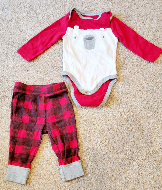 GUC Cloud Nine 3-6m Holiday Bear Outfit - size Month - 3-6 / 6M