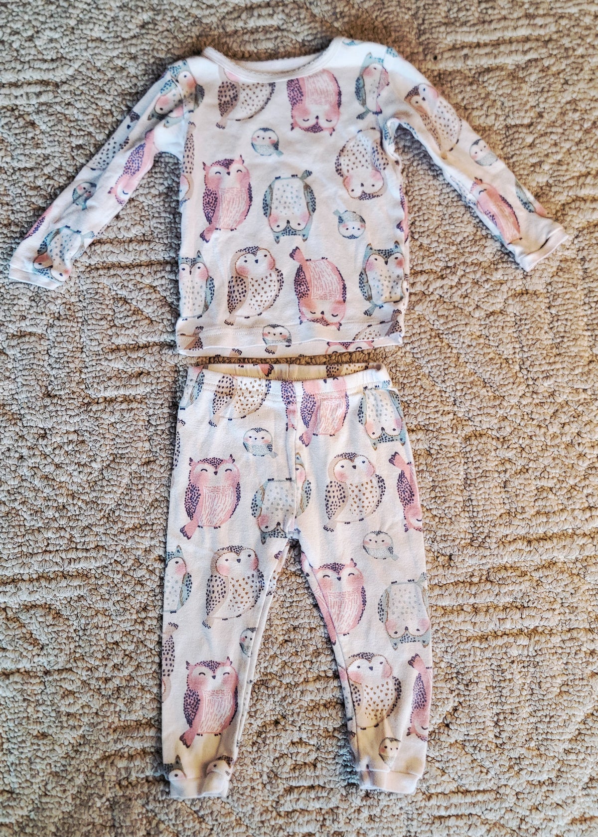 VGUC Carters 12m Owl Pajamas - size Month - 9-12 / 12M