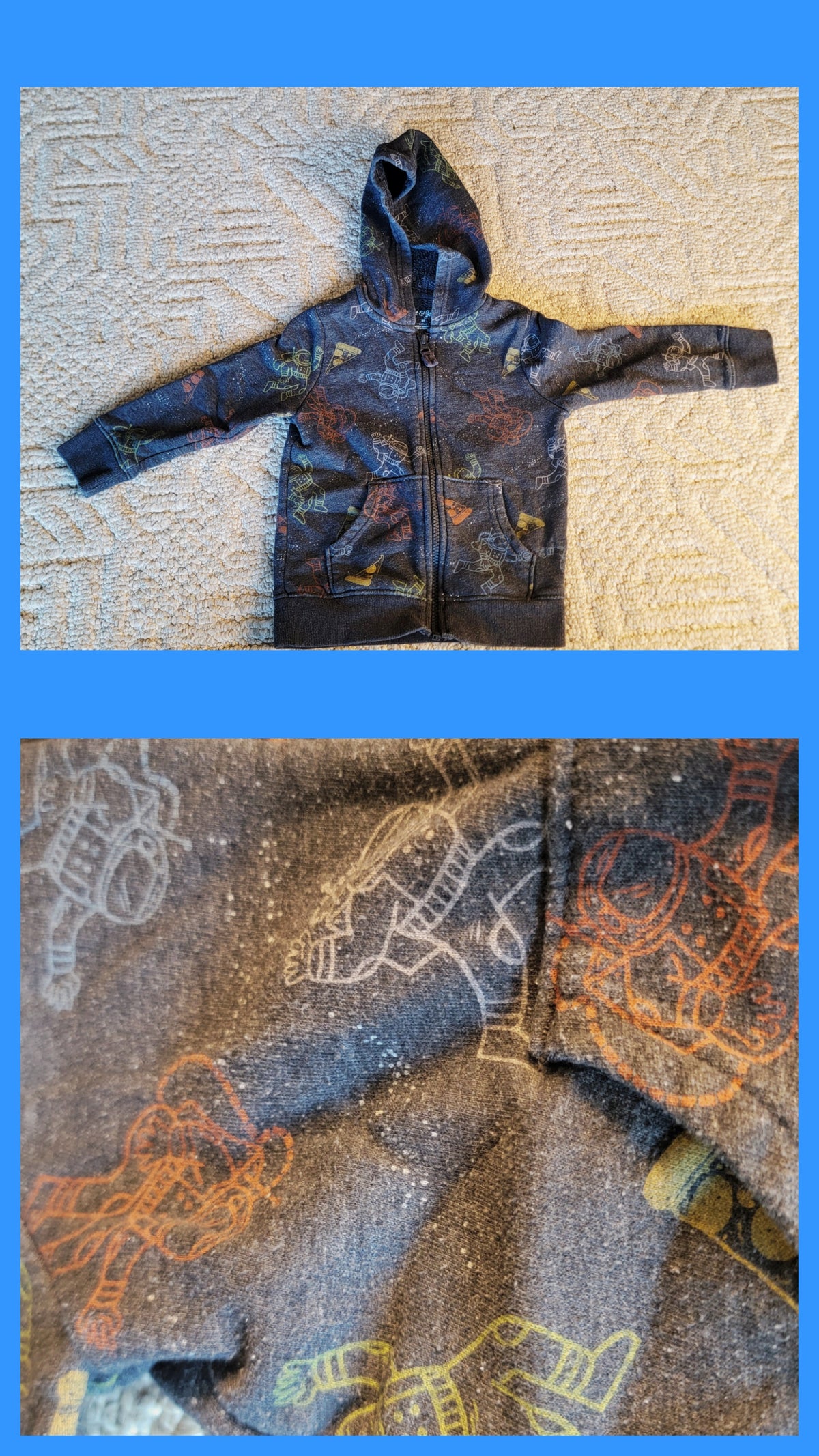 GUC Cat and Jack 3T Zip Space Hoodie - size Toddler - 3T