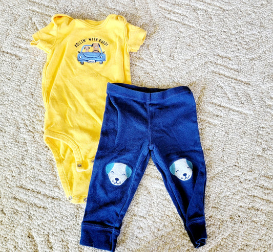 VGUC Carters 9m Dog SS Pant Outfit - size Month - 6-9 / 9M