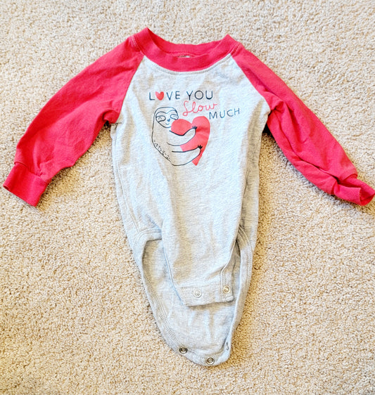 VGUC Carters 6m LS Valentines Sloth Shirt - size Month - 3-6 / 6M