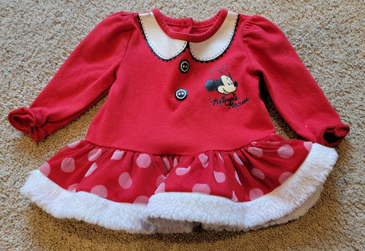 VGUC Disney 6-9m Minnie Mouse Santa Shirt - size Month - 6-9 / 9M