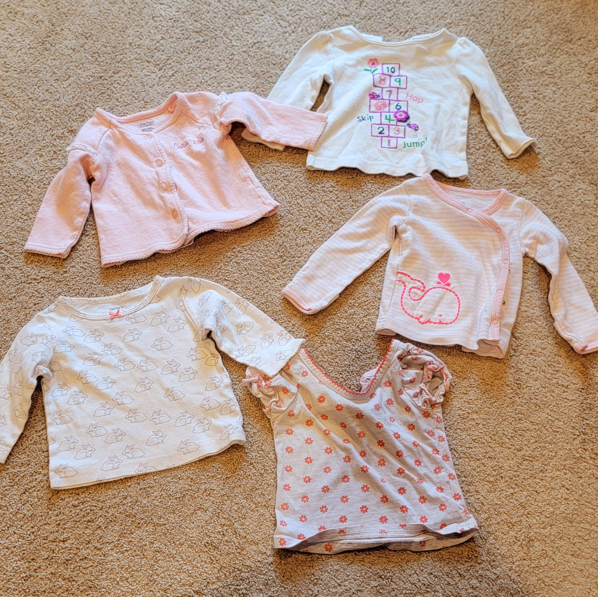 GUC Various 6m SS LS Girl Shirts - size Month - 6-12