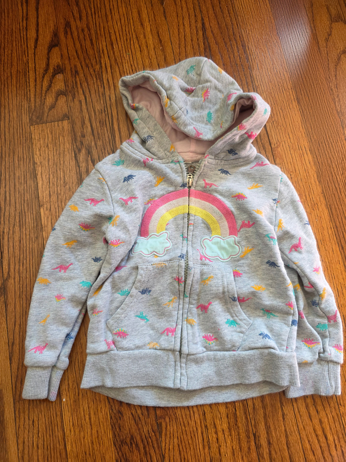 Dinosaur rainbow hoodie. VGUC - size Toddler - 3T
