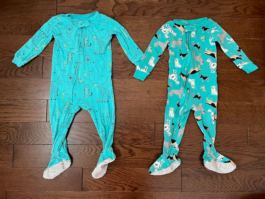 GUC Teal Animal PJs 12M Simple Joys by Carters - size Month - 9-12 / 12M