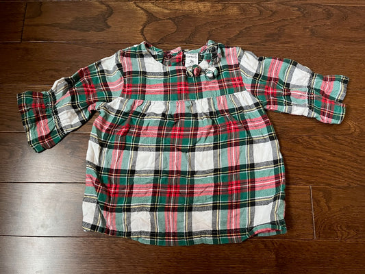 GUC Holiday Plaid Top 2T - size Toddler - 2T