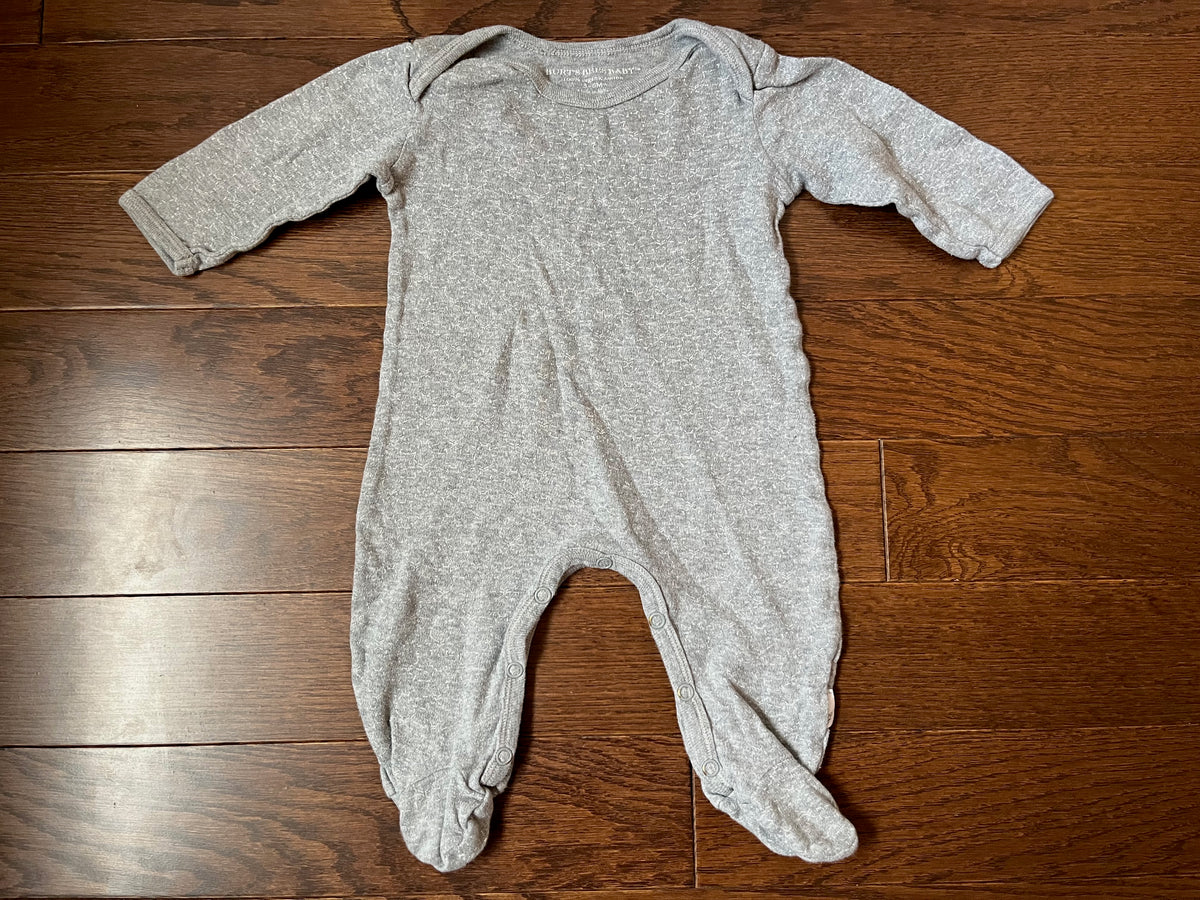 GUC Burt's Bees Sleeper Long Sleeve Grey - size Month - 3-6 / 6M