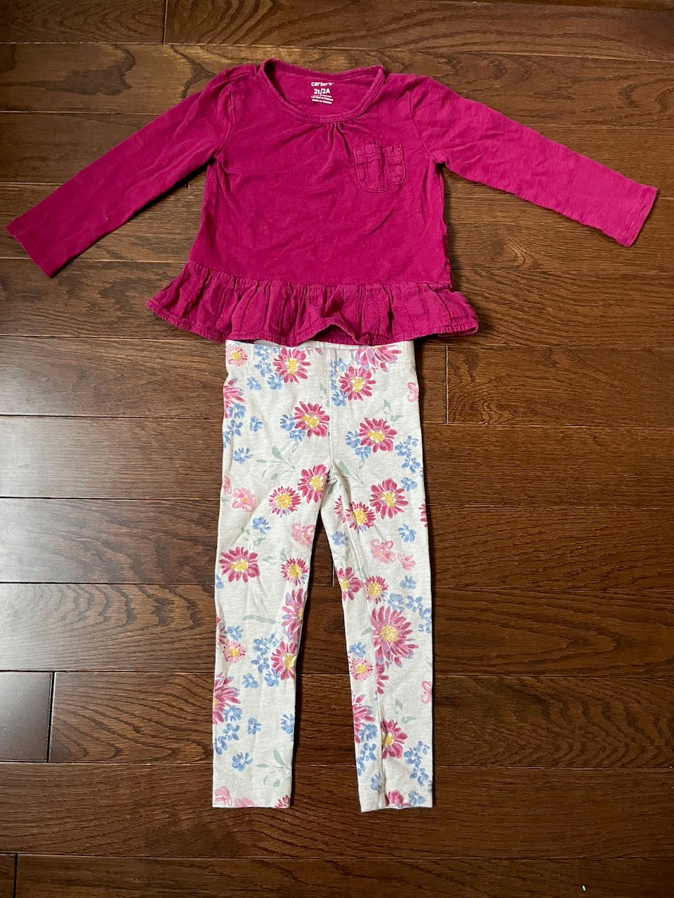 GUC Floral Outfit 2T - size Toddler - 2T