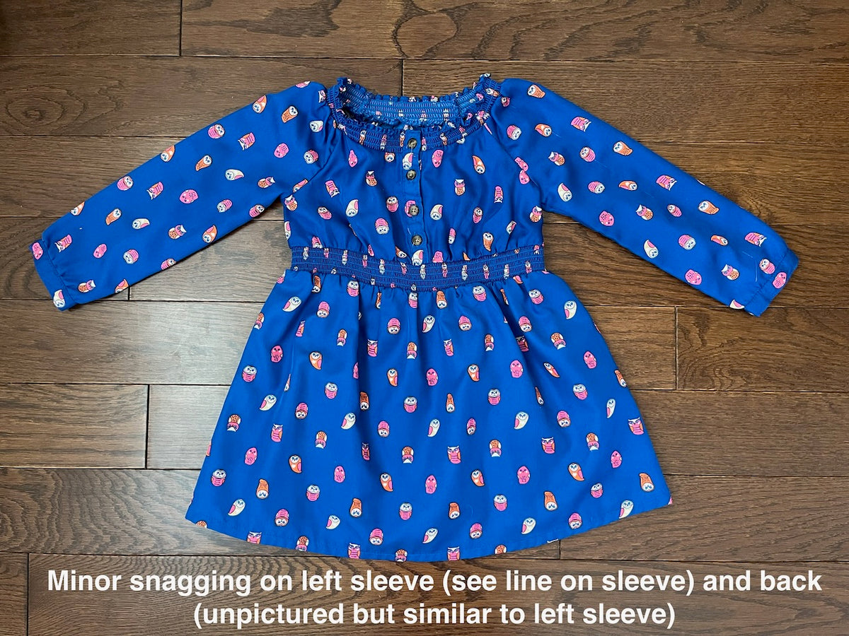 PC Old Navy Dress 2T Blue w/ Owls - size Toddler - 2T