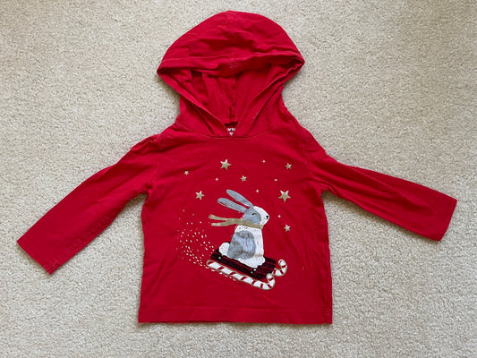 VGUC Carters Red LS 18M Sledding Bunny - size Month - 12-18 / 18M