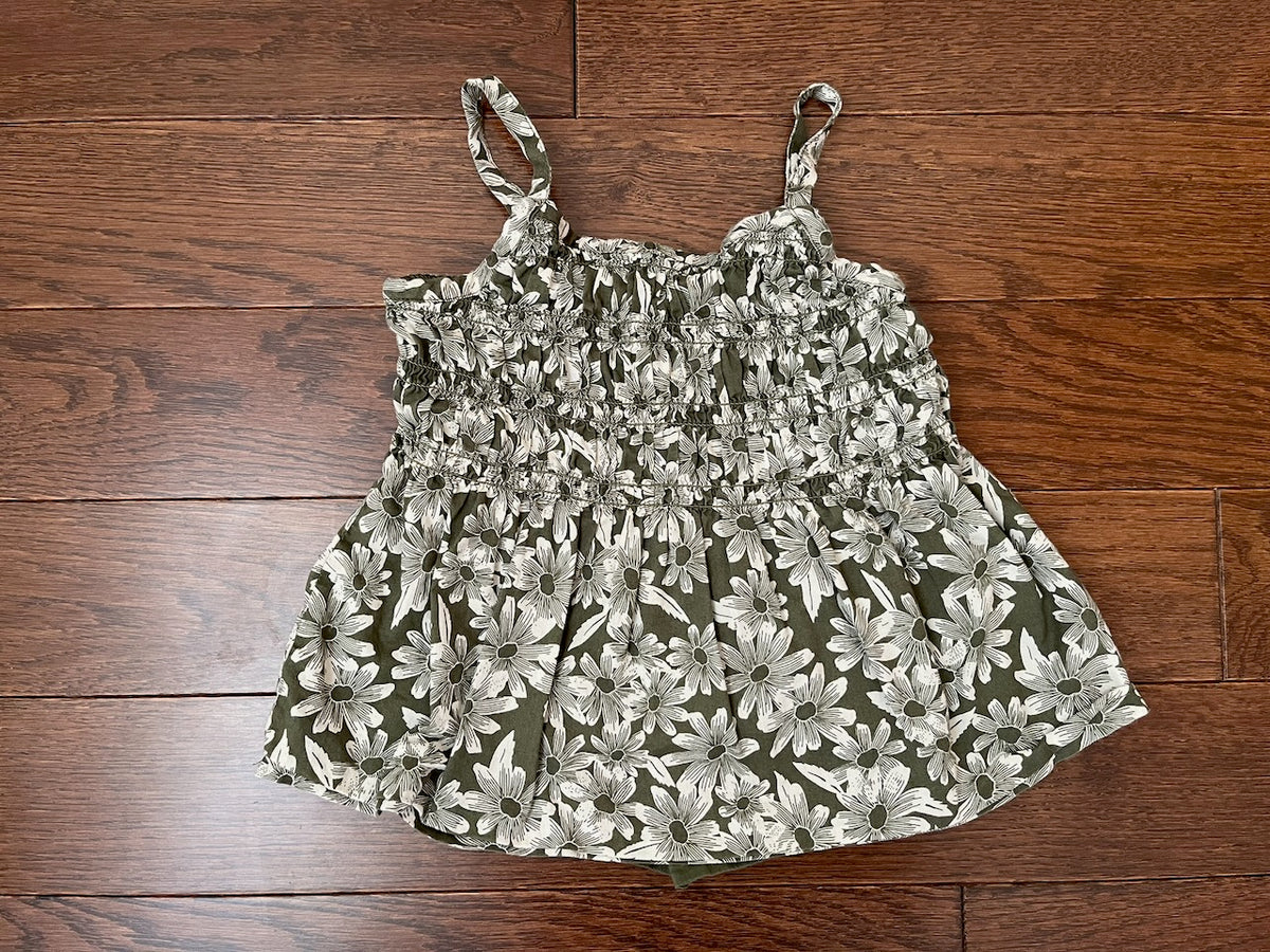 VGUC Baby Gap Tank 2T Green and White Floral - size Toddler - 2T