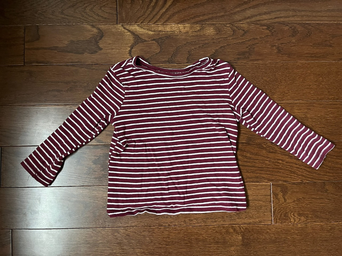 PC Old Navy LS 2T Maroon + White Stripes - size Toddler - 2T