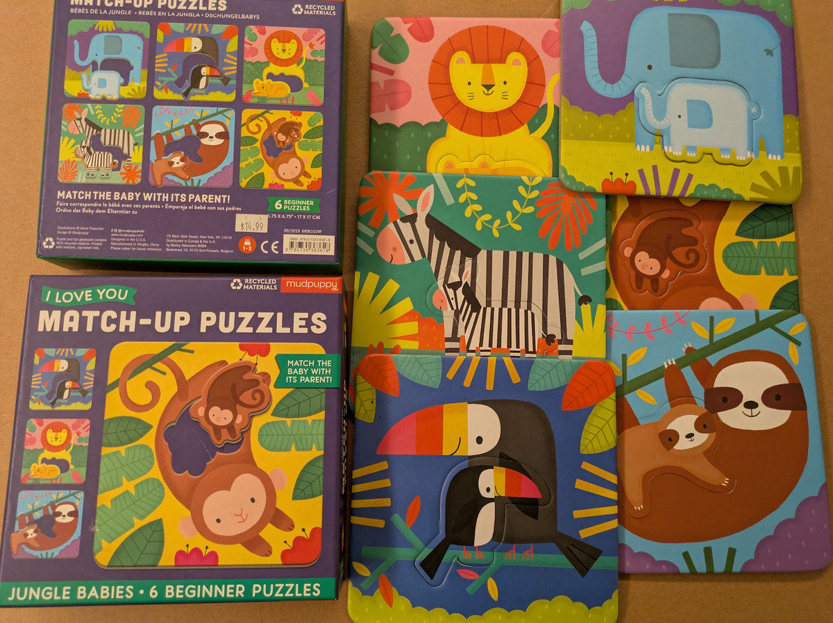 Animal baby & parent matching puzzles