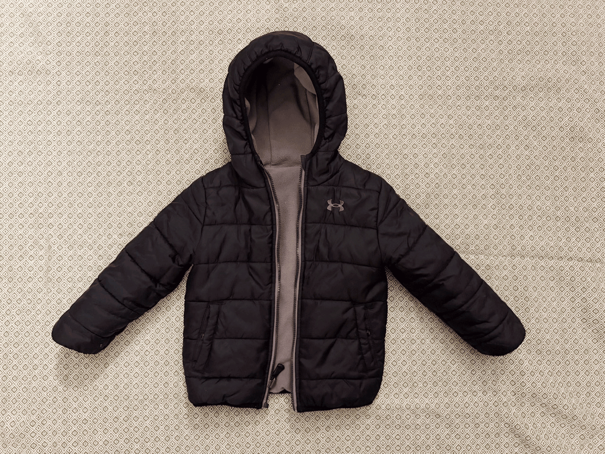 Reversible Winter Coat Black & grey, Good Cond. - size Toddler - 2T