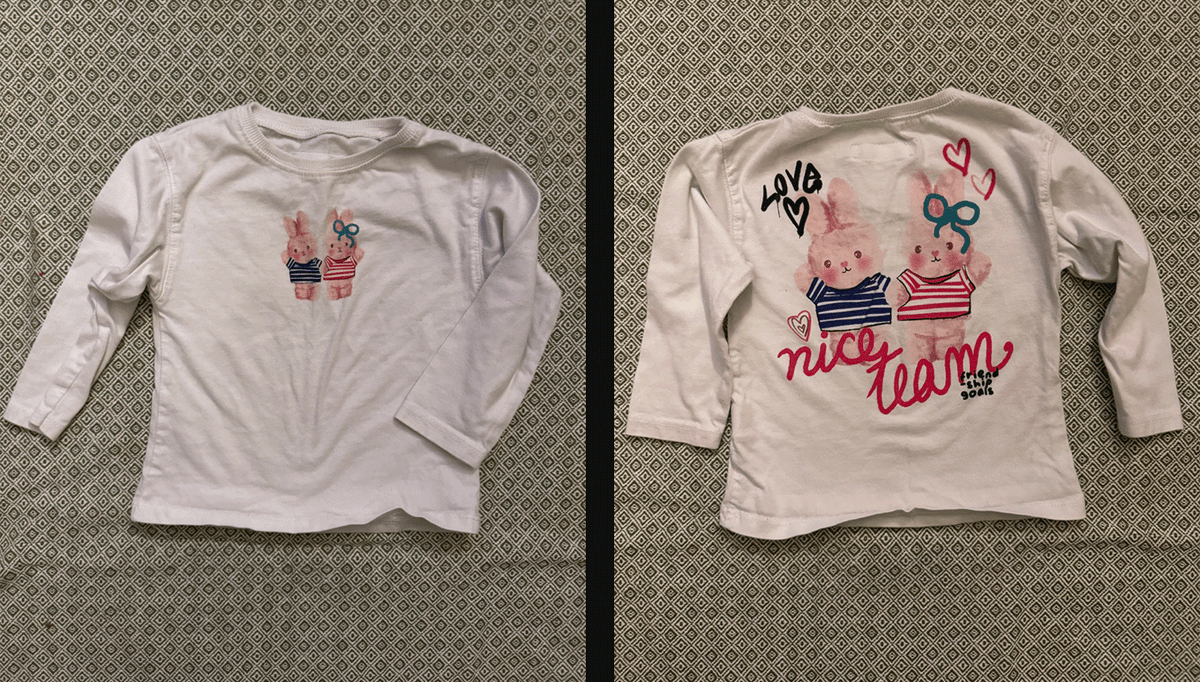 GUC Bunny Shirt Long sleeves - size Toddler - 2T