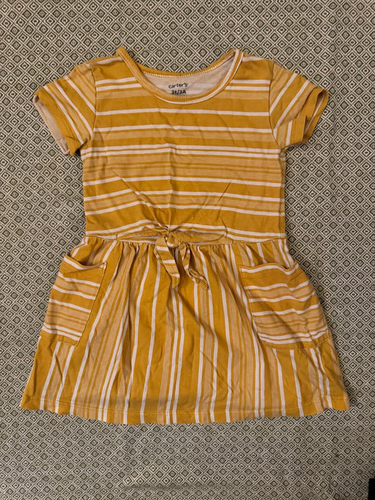 EUC Striped Yellow Dress - size Toddler - 3T
