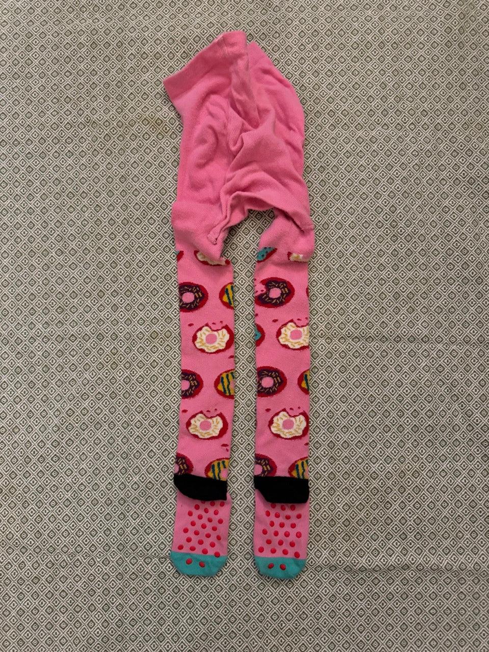 Pink donut tights Grips on feet - size Toddler - 2T