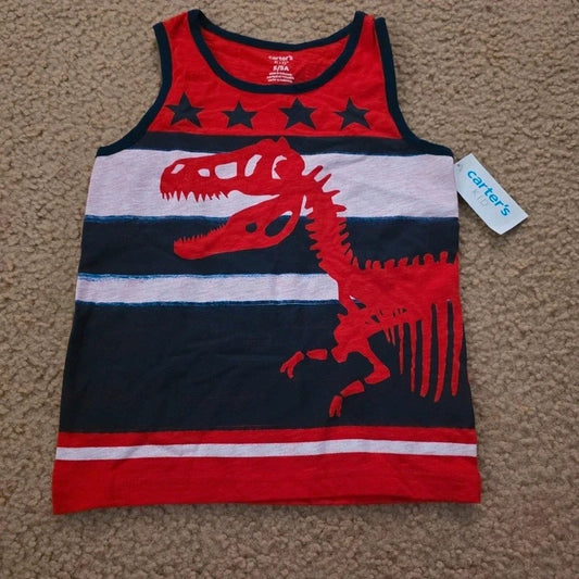 Carter's Tank Top Patriotic Dinosaur - size Youth - 6 (S)