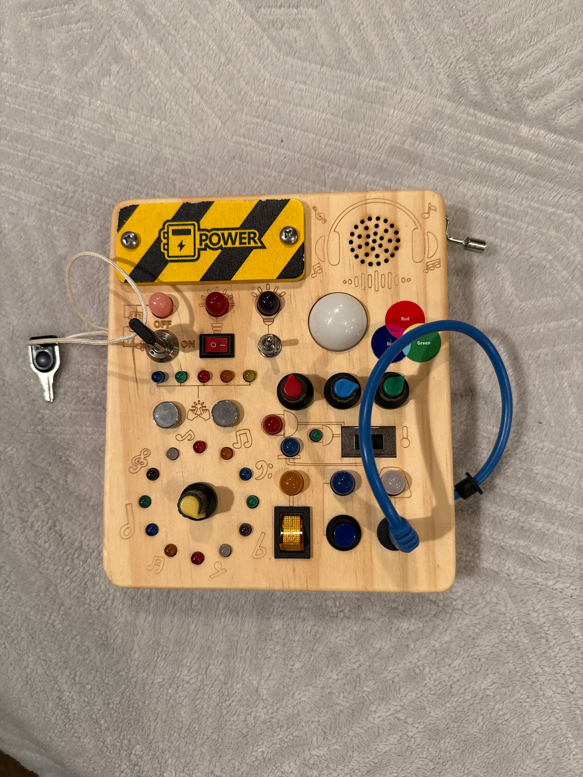 Wood Busy Board Lights up