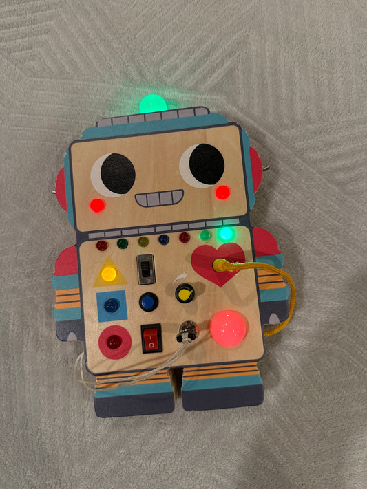 Robot Busy Board Wood