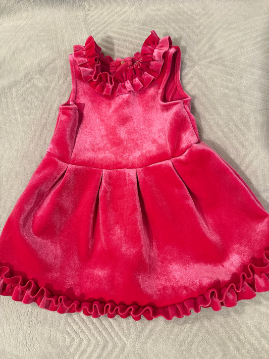 Pink Velvety Dress Genuine Kids by Oshkosh - size Month - 12-18 / 18M