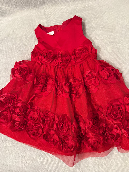 Bonnie Baby Red Dress 18m - Flowers - size Month - 12-18 / 18M