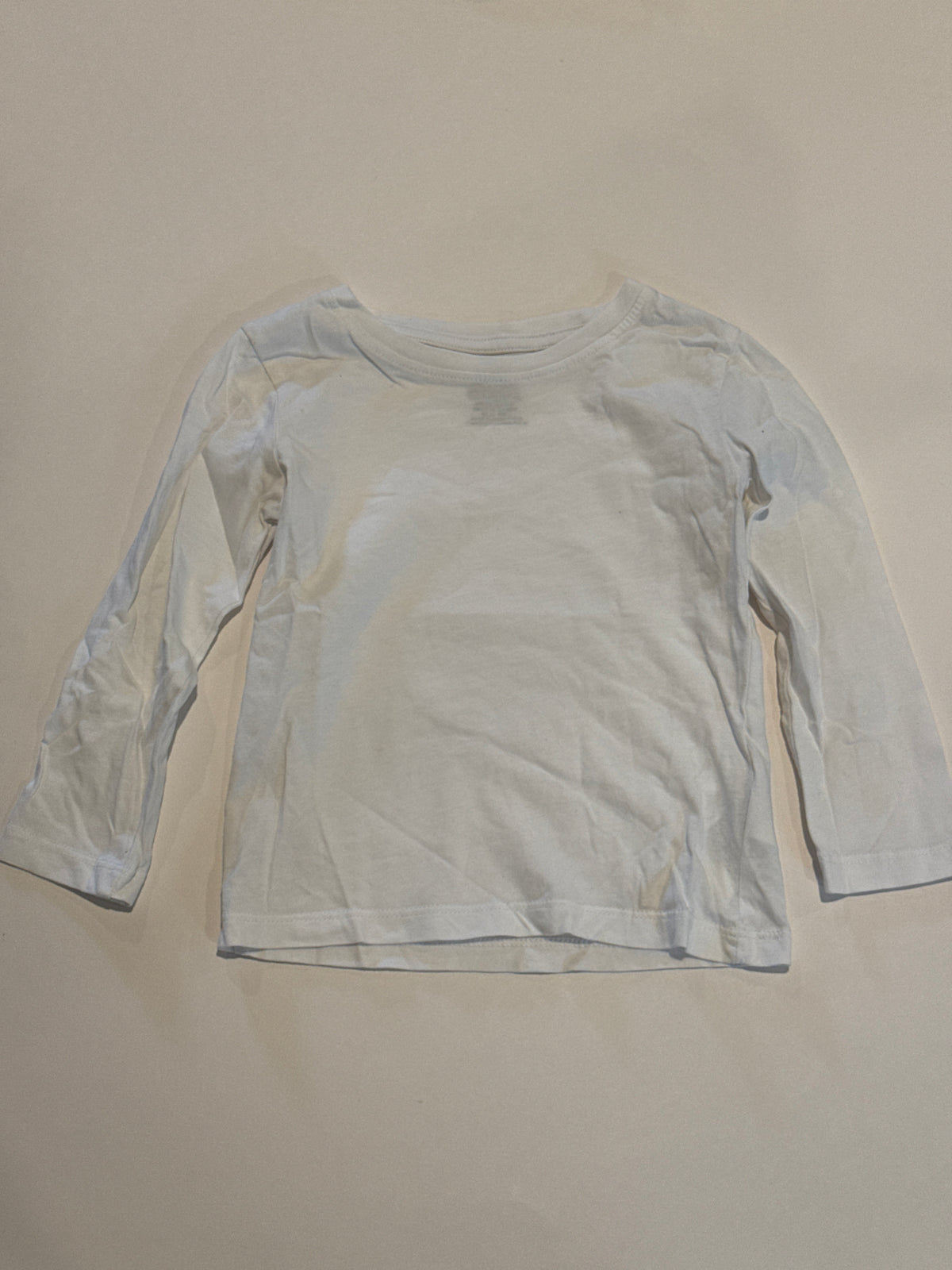 White LS Organic Cotton Tee H&M 1.5-2 GUC - size Toddler - 2T