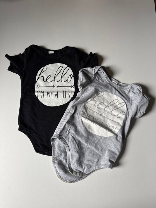 New Here Twinset Onesies - No Brand