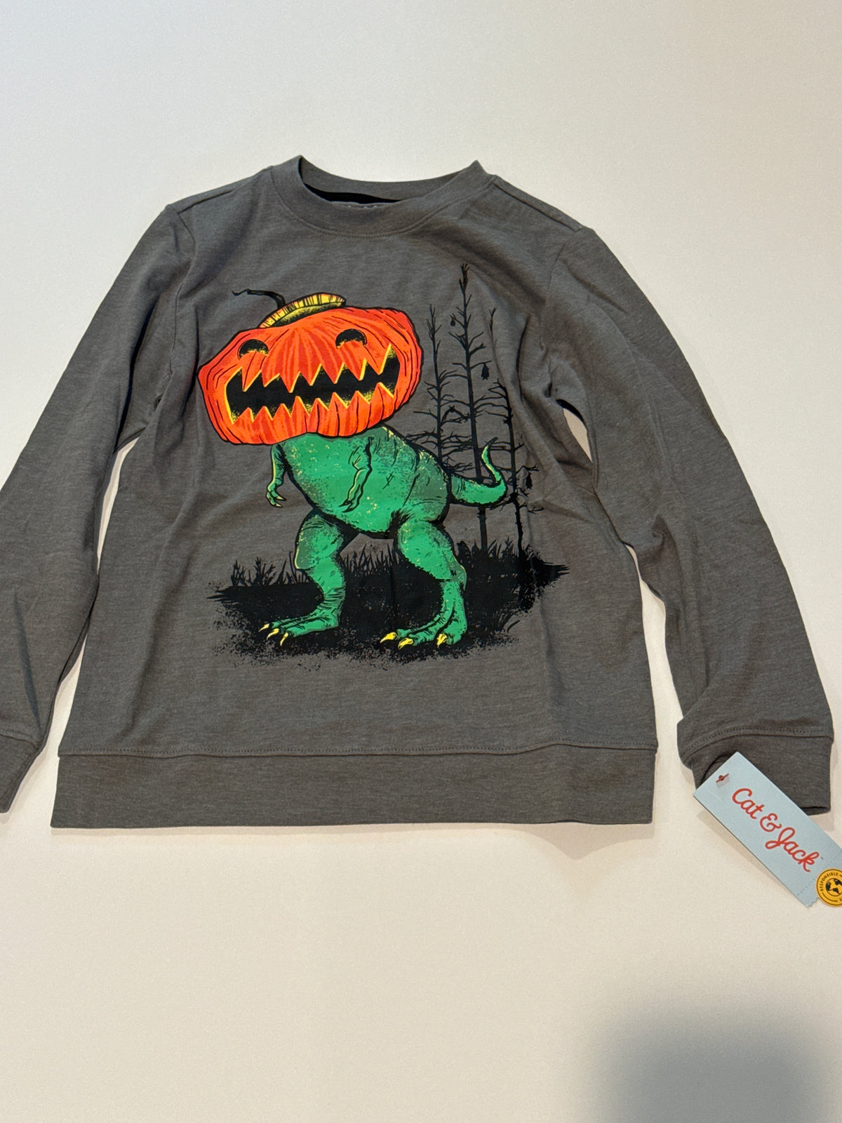 NEW CJ Halloween Dino LS Shirt - size Youth - 7 (S)