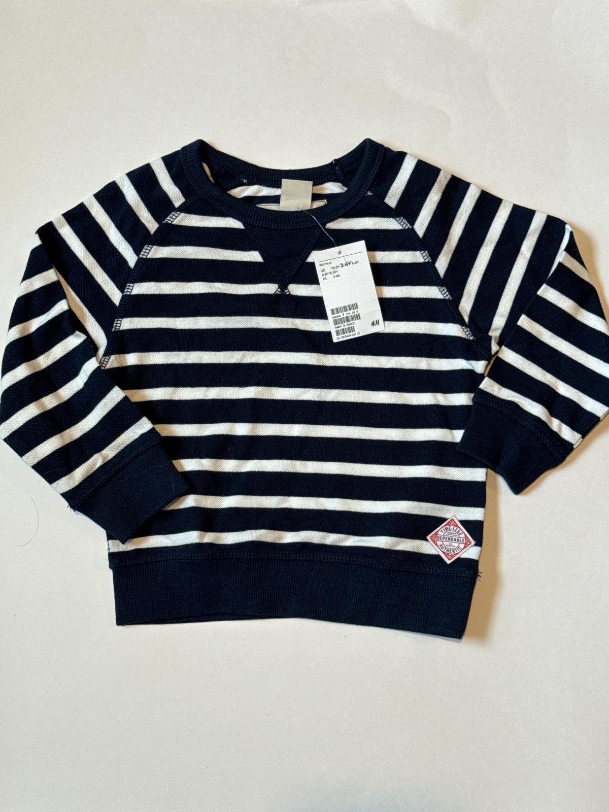 NEW Navy Striped Light Sweater - H&M 2-4 - size Toddler - 4T